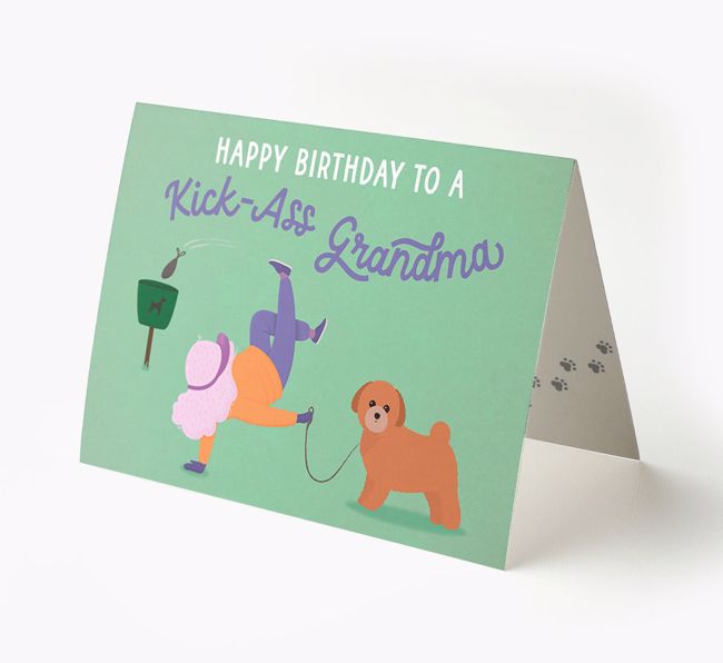 Kick-Ass Grandma: Personalized {breedFullName} Birthday Card