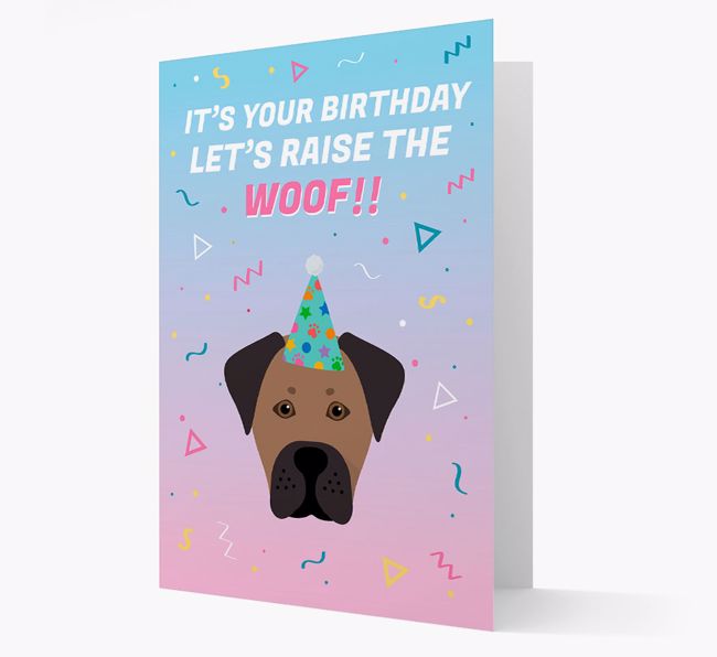 Raise The Woof: Personalised Card with {breedFullName} Icon