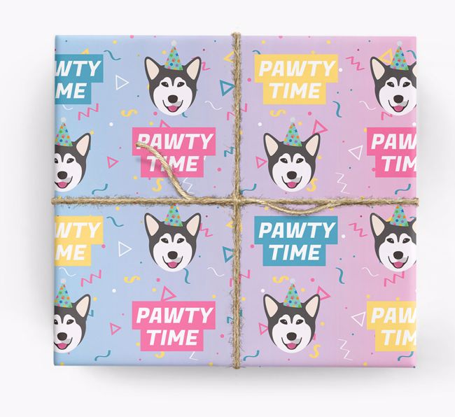 Pawty Time: Personalized {breedFullName} Wrapping Paper