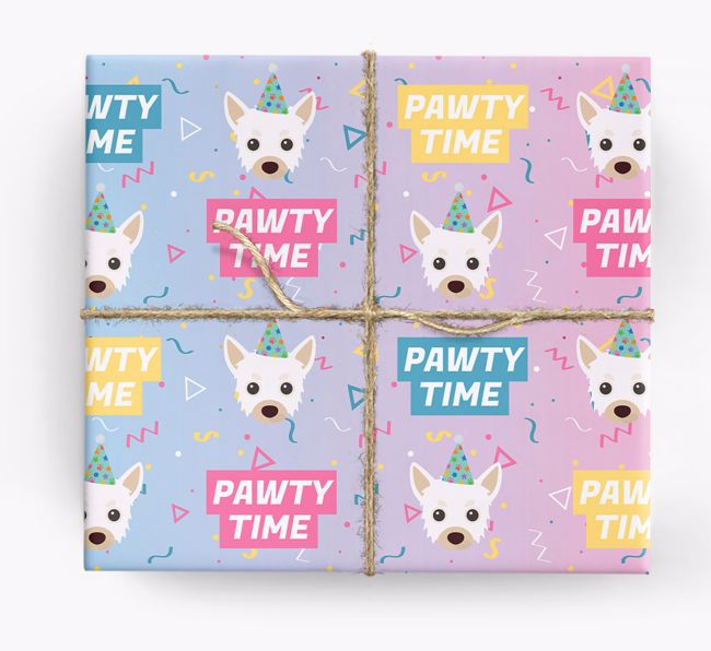 Pawty Time: Personalized {breedFullName} Wrapping Paper
