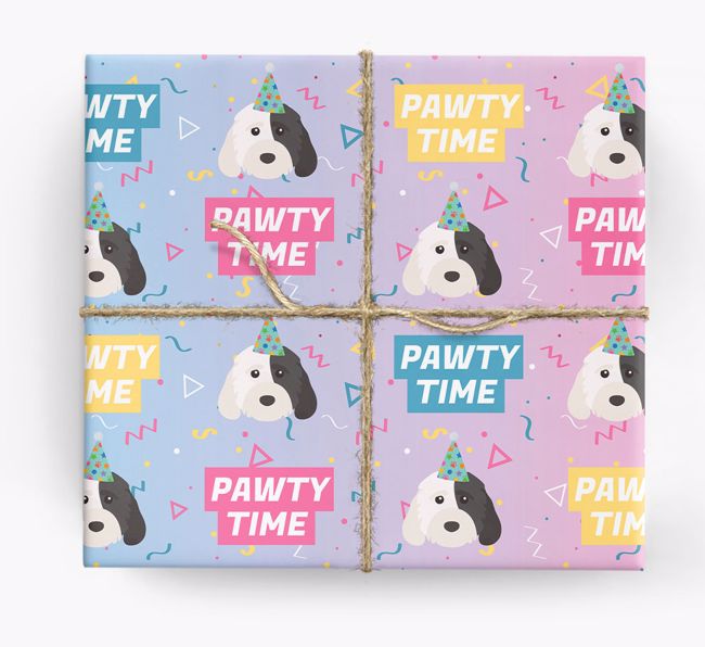 Pawty Time: Personalized {breedFullName} Wrapping Paper