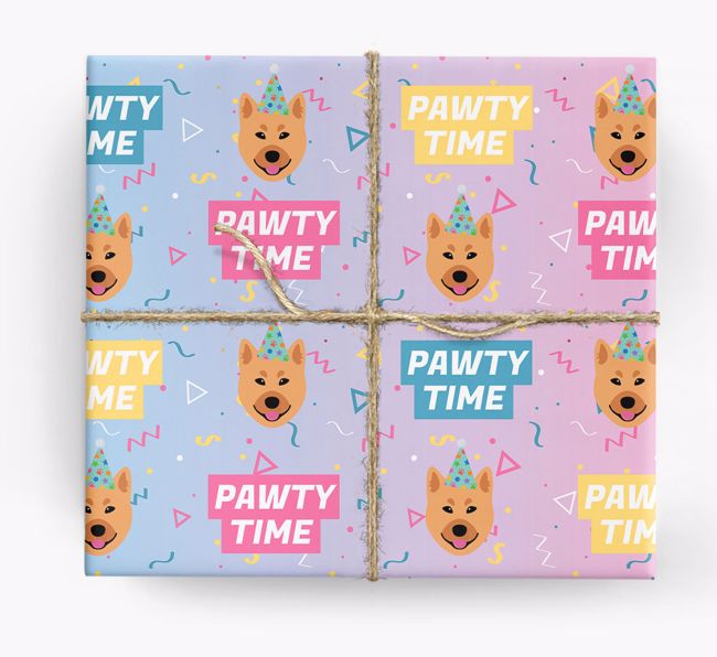 Pawty Time: Personalized {breedFullName} Wrapping Paper