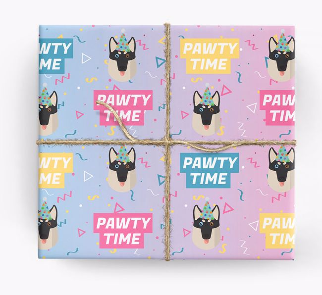 Pawty Time: Personalized {breedFullName} Wrapping Paper