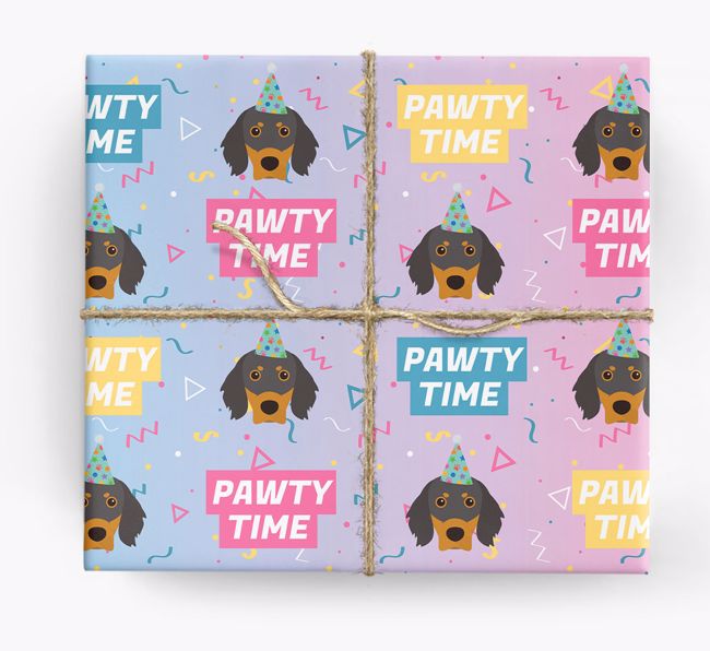 Pawty Time: Personalized {breedFullName} Wrapping Paper