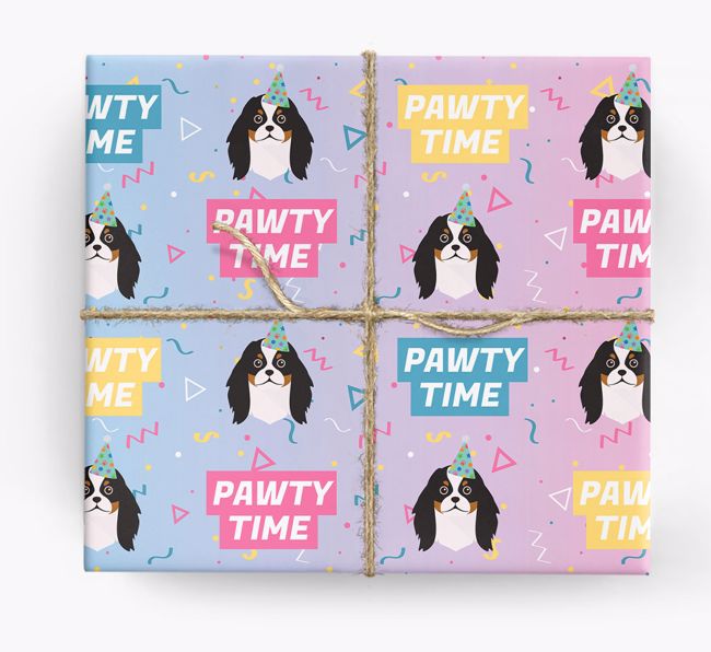 Pawty Time: Personalized {breedFullName} Wrapping Paper