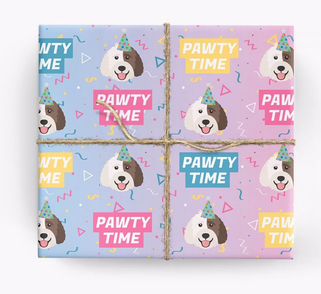 Pawty Time: Personalized {breedFullName} Wrapping Paper