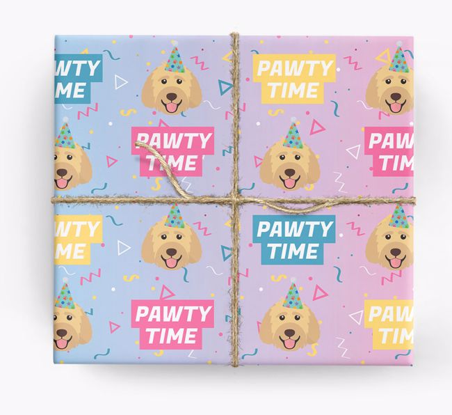 Pawty Time: Personalized {breedFullName} Wrapping Paper