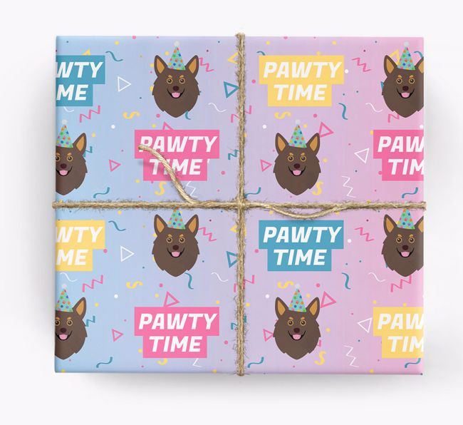 Pawty Time: Personalized {breedFullName} Wrapping Paper