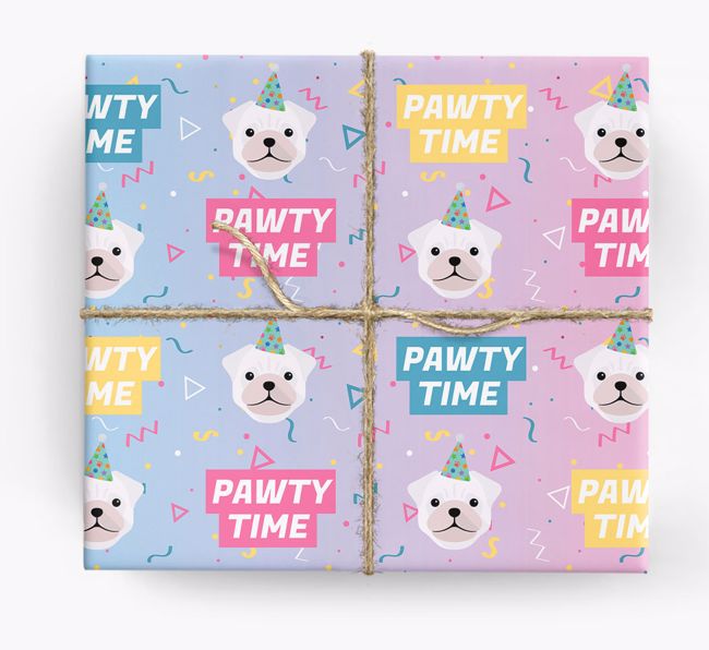 Pawty Time: Personalized {breedFullName} Wrapping Paper