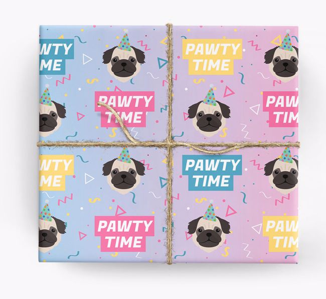 Pawty Time: Personalized {breedFullName} Wrapping Paper