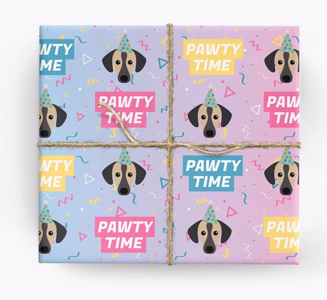 Pawty Time: Personalized {breedFullName} Wrapping Paper