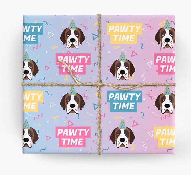 Pawty Time: Personalised {breedFullName} Wrapping Paper