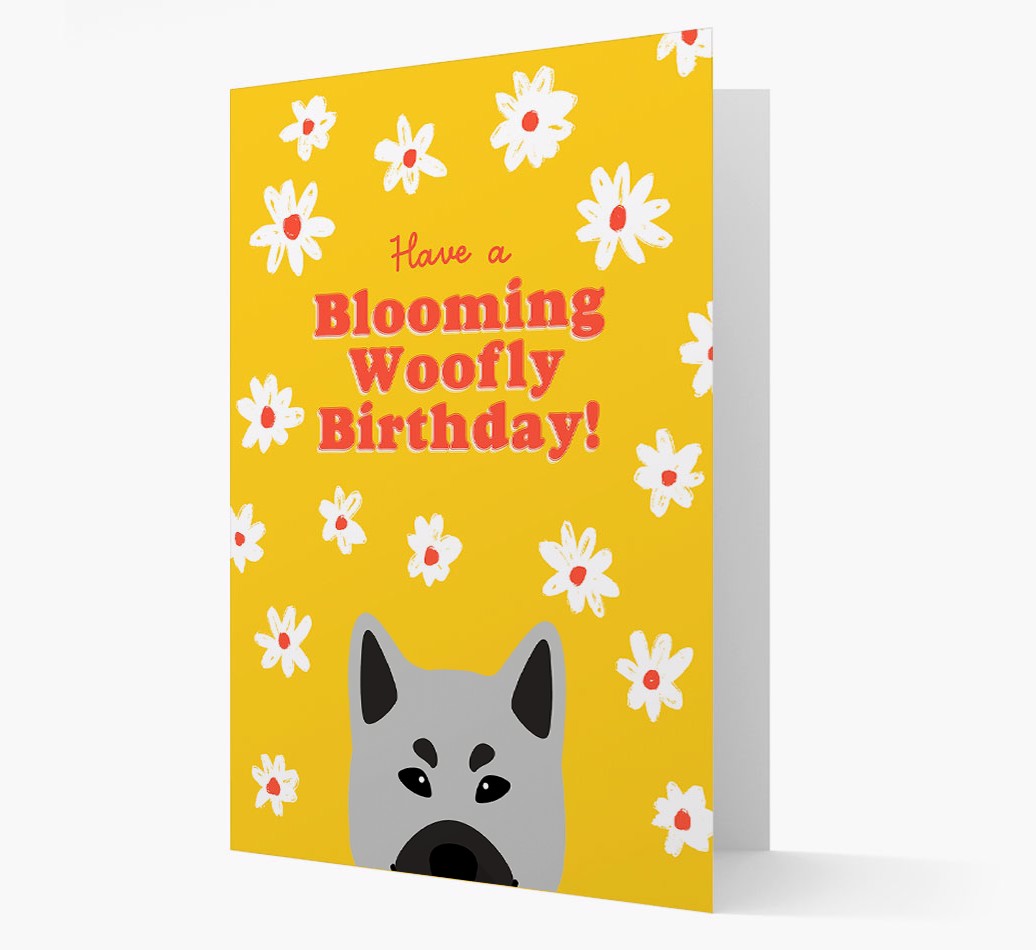 Blooming Woofly Birthday: Personalised {breedFullName} Card