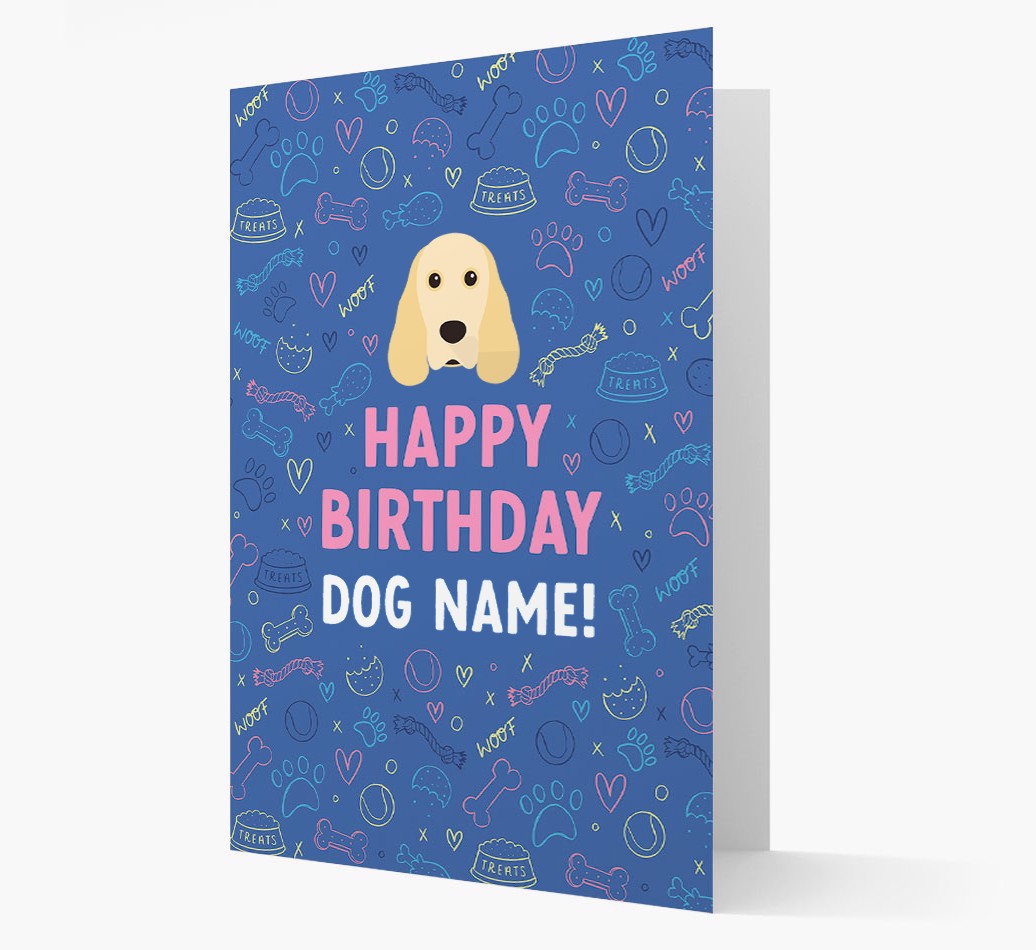 Happy Birthday Treats Pattern: Personalised {breedFullName} Card