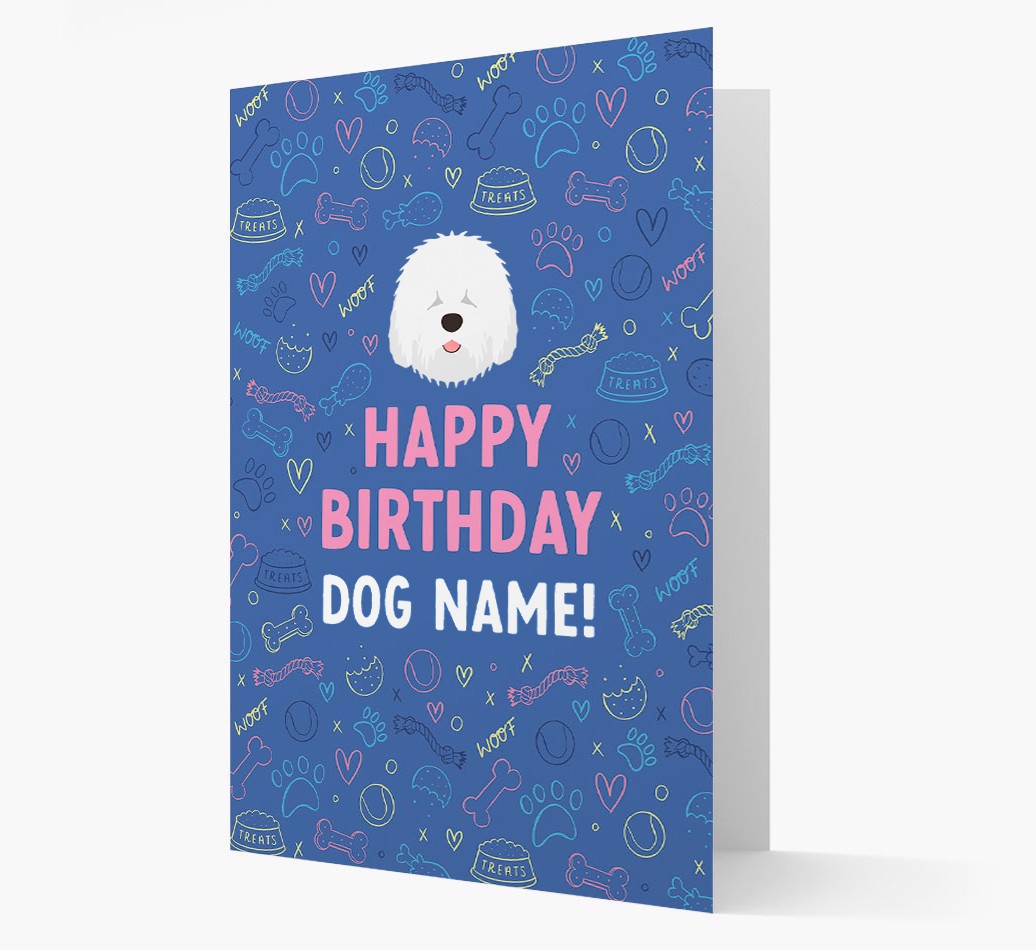 Happy Birthday Treats Pattern: Personalized {breedFullName} Card