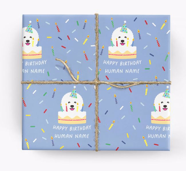 Happy Birthday Human: Personalized {breedFullName} Wrapping Paper