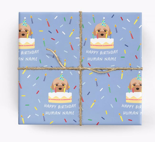 Happy Birthday Human: Personalized {breedFullName} Wrapping Paper