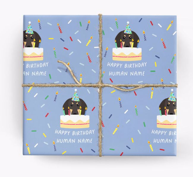 Happy Birthday Human: Personalised {breedFullName} Wrapping Paper