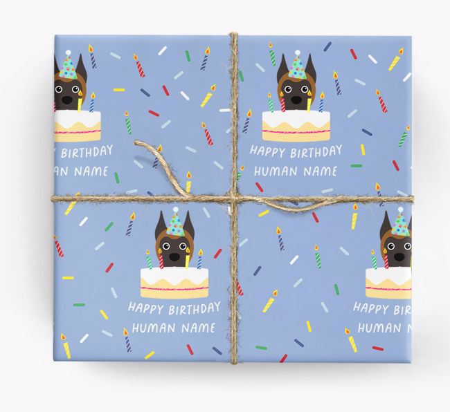 Happy Birthday Human: Personalised {breedFullName} Wrapping Paper