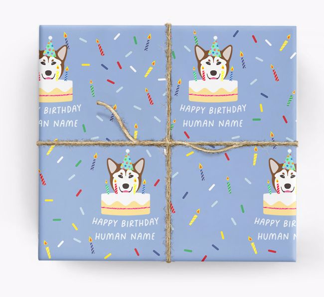 Happy Birthday Human: Personalized {breedFullName} Wrapping Paper