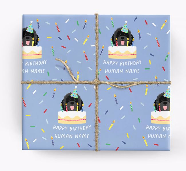 Happy Birthday Human: Personalized {breedFullName} Wrapping Paper