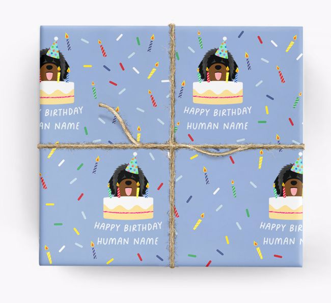 Happy Birthday Human: Personalised {breedFullName} Wrapping Paper