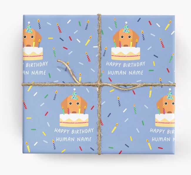 Happy Birthday Human: Personalized {breedFullName} Wrapping Paper