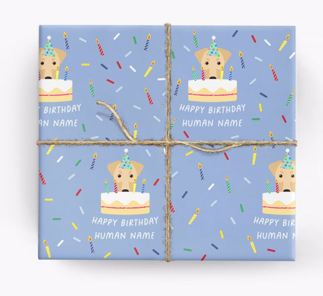 Happy Birthday Human: Personalised {breedFullName} Wrapping Paper