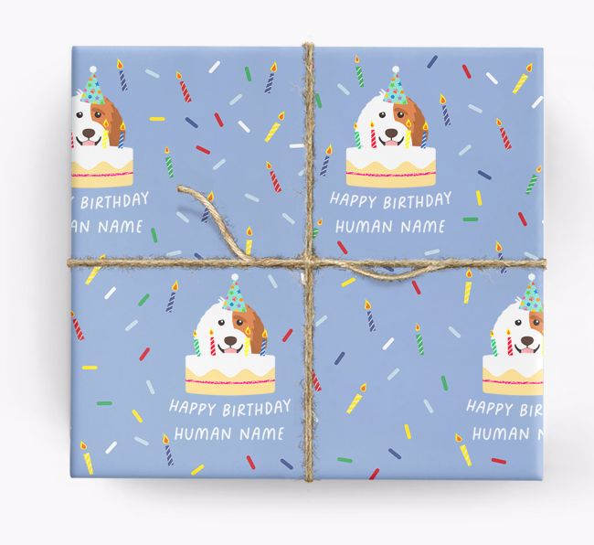 Happy Birthday Human: Personalised {breedFullName} Wrapping Paper