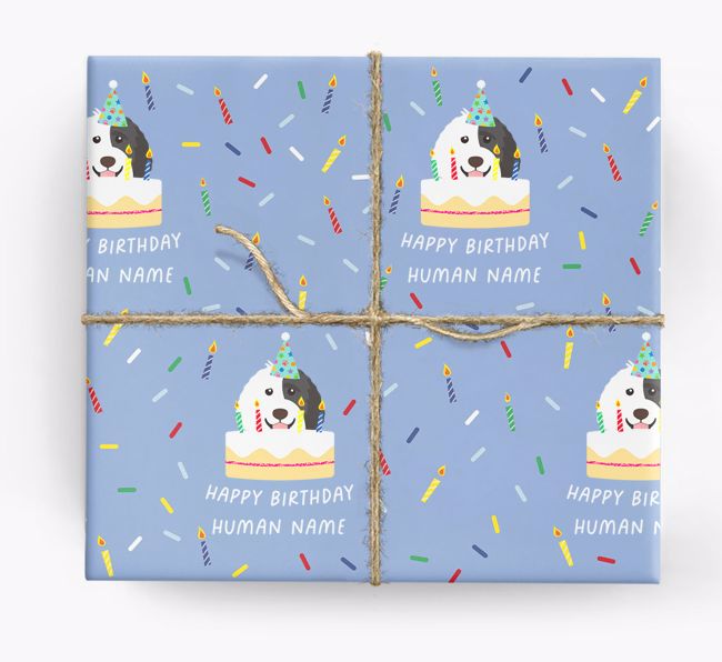 Happy Birthday Human: Personalized {breedFullName} Wrapping Paper