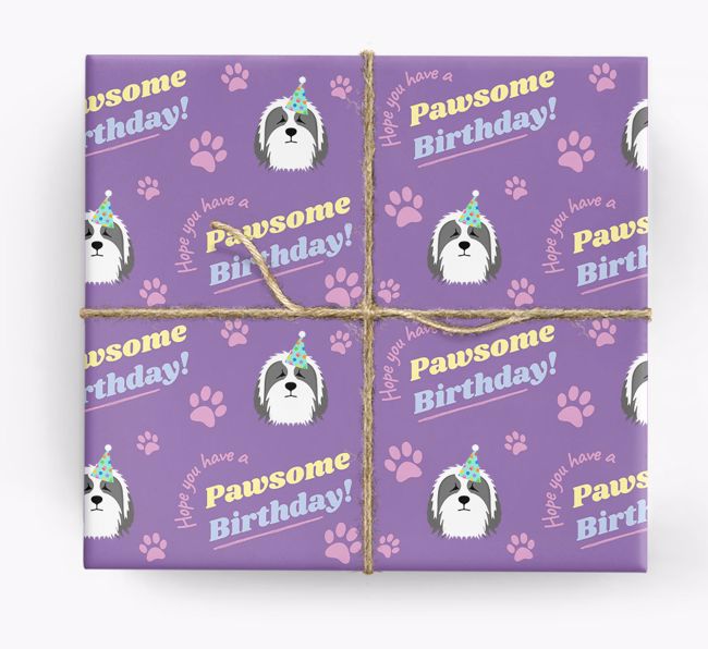 Pawsome Birthday: Personalized {breedFullName} Wrapping Paper