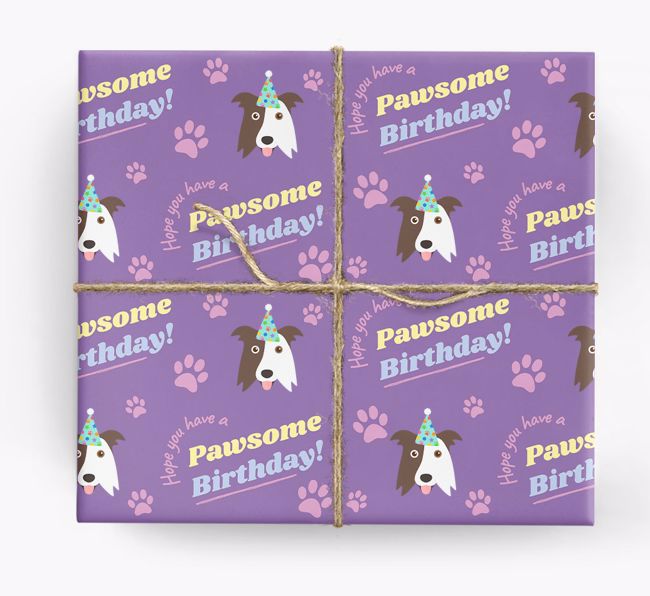 Pawsome Birthday: Personalised {breedFullName} Wrapping Paper