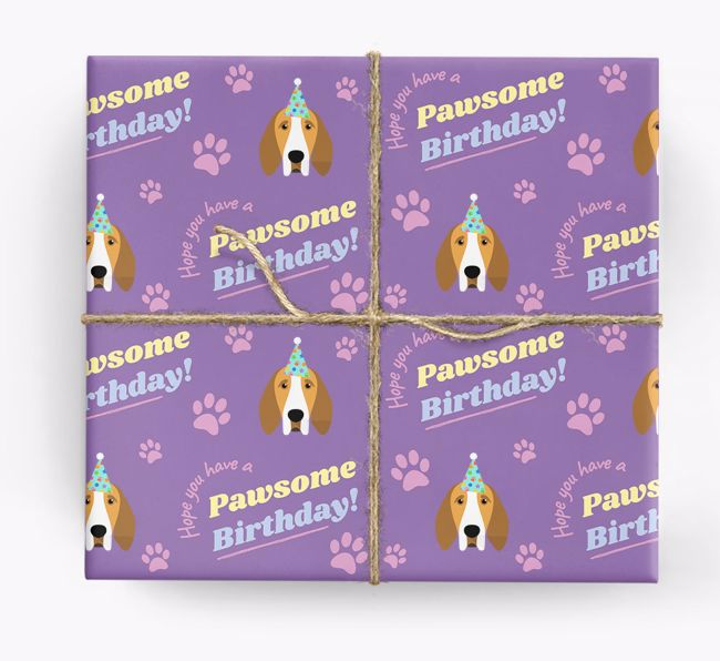 Pawsome Birthday: Personalized {breedFullName} Wrapping Paper