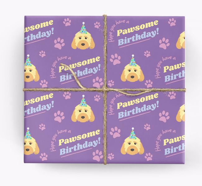 Pawsome Birthday: Personalized {breedFullName} Wrapping Paper