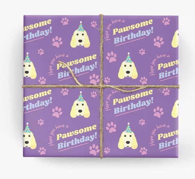 Pawsome Birthday: Personalized {breedFullName} Wrapping Paper