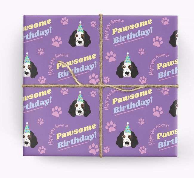 Pawsome Birthday: Personalized {breedFullName} Wrapping Paper