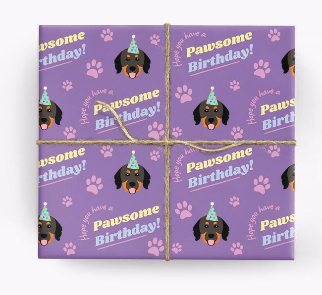 Pawsome Birthday: Personalized {breedFullName} Wrapping Paper