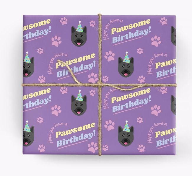 Pawsome Birthday: Personalised {breedFullName} Wrapping Paper