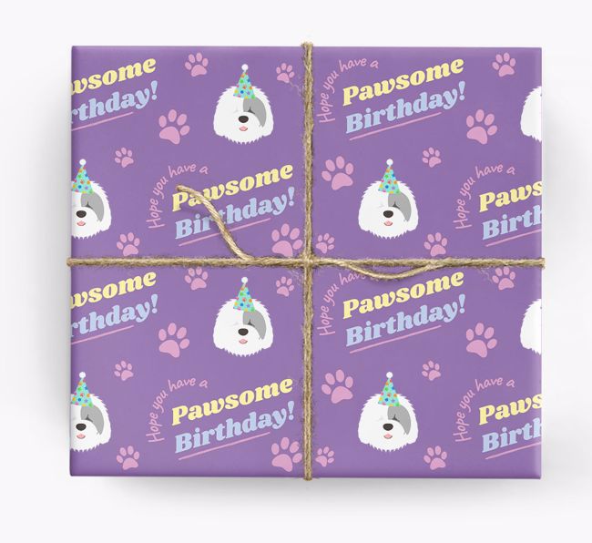 Pawsome Birthday: Personalised {breedFullName} Wrapping Paper