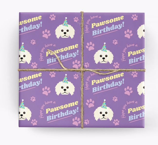 Pawsome Birthday: Personalized {breedFullName} Wrapping Paper