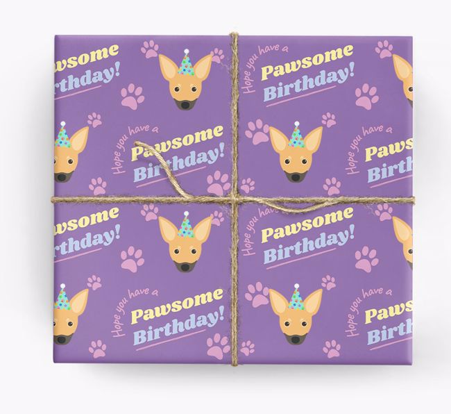 Pawsome Birthday: Personalized {breedFullName} Wrapping Paper