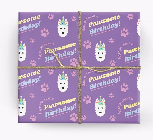 Pawsome Birthday: Personalised {breedFullName} Wrapping Paper