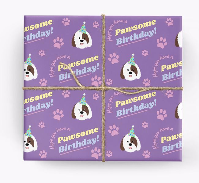 Pawsome Birthday: Personalized {breedFullName} Wrapping Paper