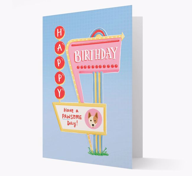 Happy Birthday Motel Sign: Personalized {breedFullName} Card