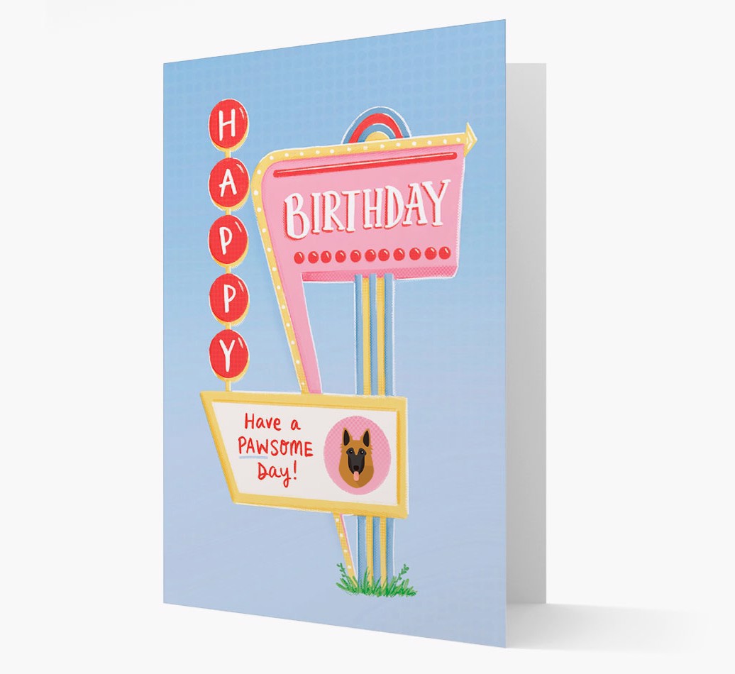 Happy Birthday Motel Sign: Personalized {breedFullName} Card