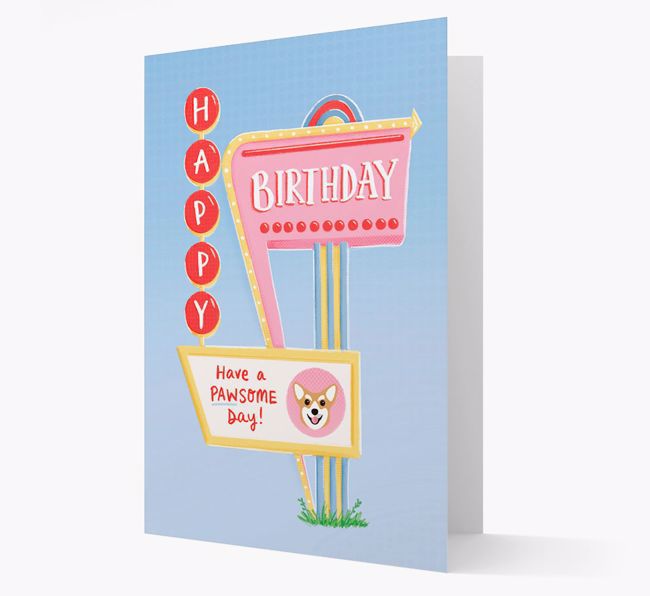 Happy Birthday Motel Sign: Personalized {breedFullName} Card