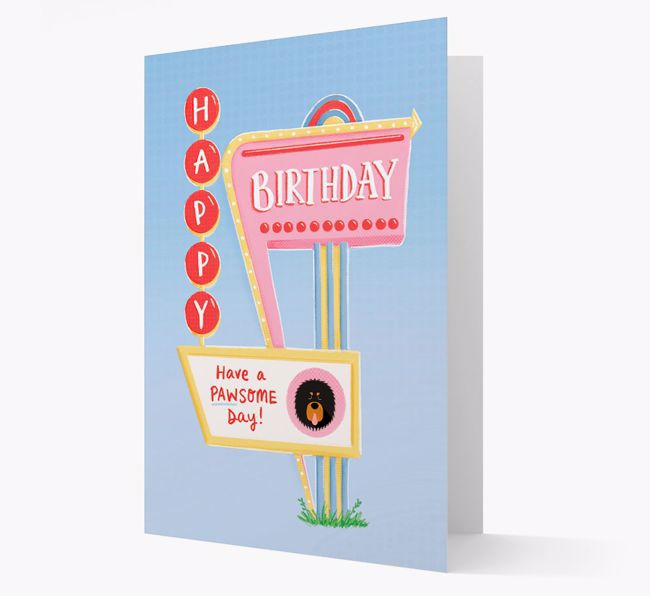 Happy Birthday Motel Sign: Personalized {breedFullName} Card