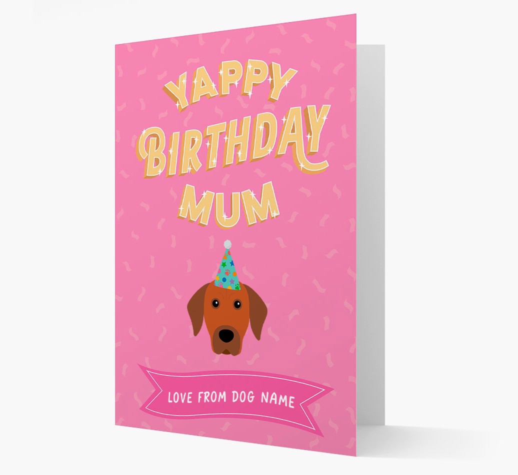 Yappy Birthday Mum: Personalised {breedFullName} Card