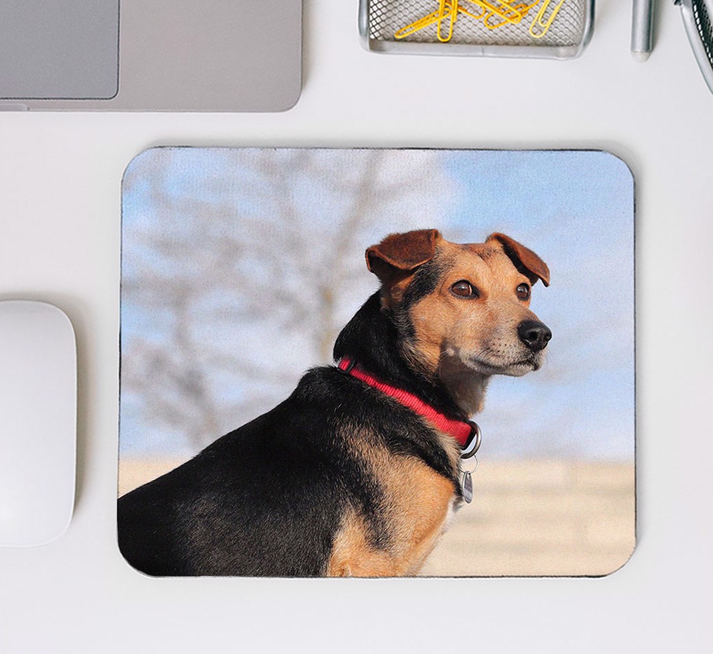 Photo Upload Mouse Mat: Personalised for your {breedFullName} - mouse mat top view