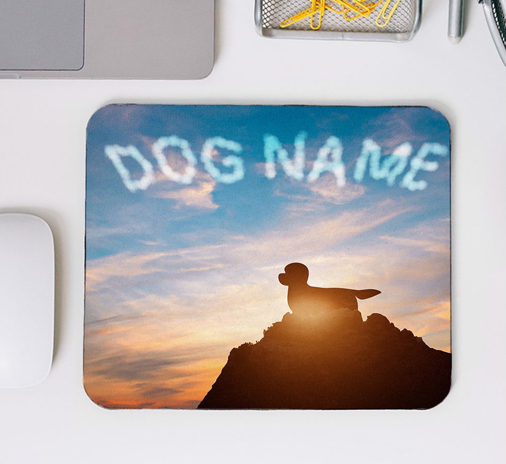 Sunset Clouds: Personalised Mouse Mat for your {breedFullName} - mouse mat top view